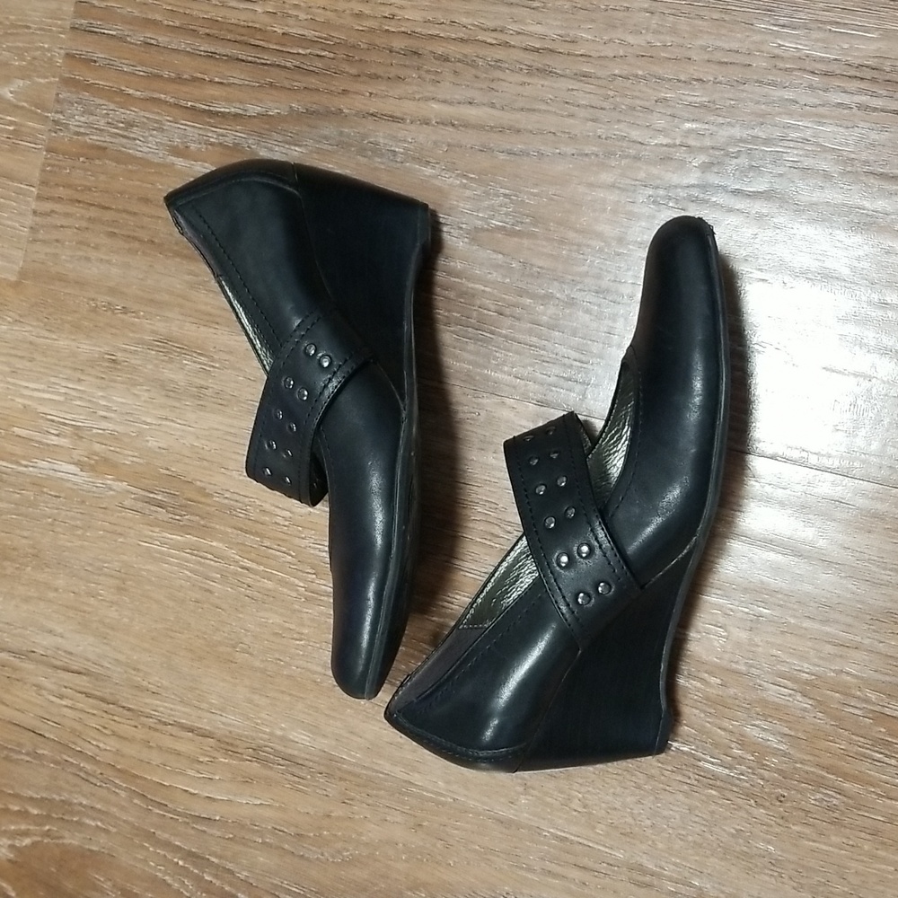 (EU37) Roberto Vianni Leather Mary Jane Wedge Heels - Picture 10 of 11